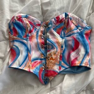 fake leather corset style top